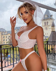 Bride Play Sexy Bra Three-Piece Set