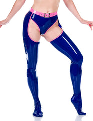 Latex Contrast Leggings With Briefs