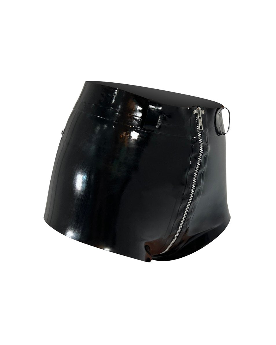 Latex Zip-up Ride Shorts