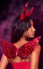 Red Devil Halloween Horns And Wing Accessories Set