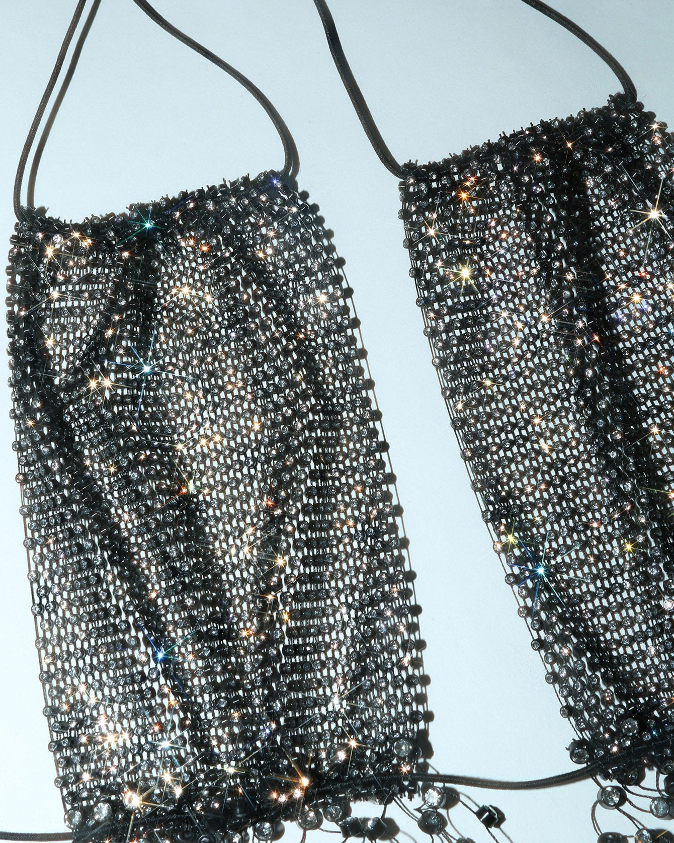 Fishing Net Rhinestone Sexy Stitching Top