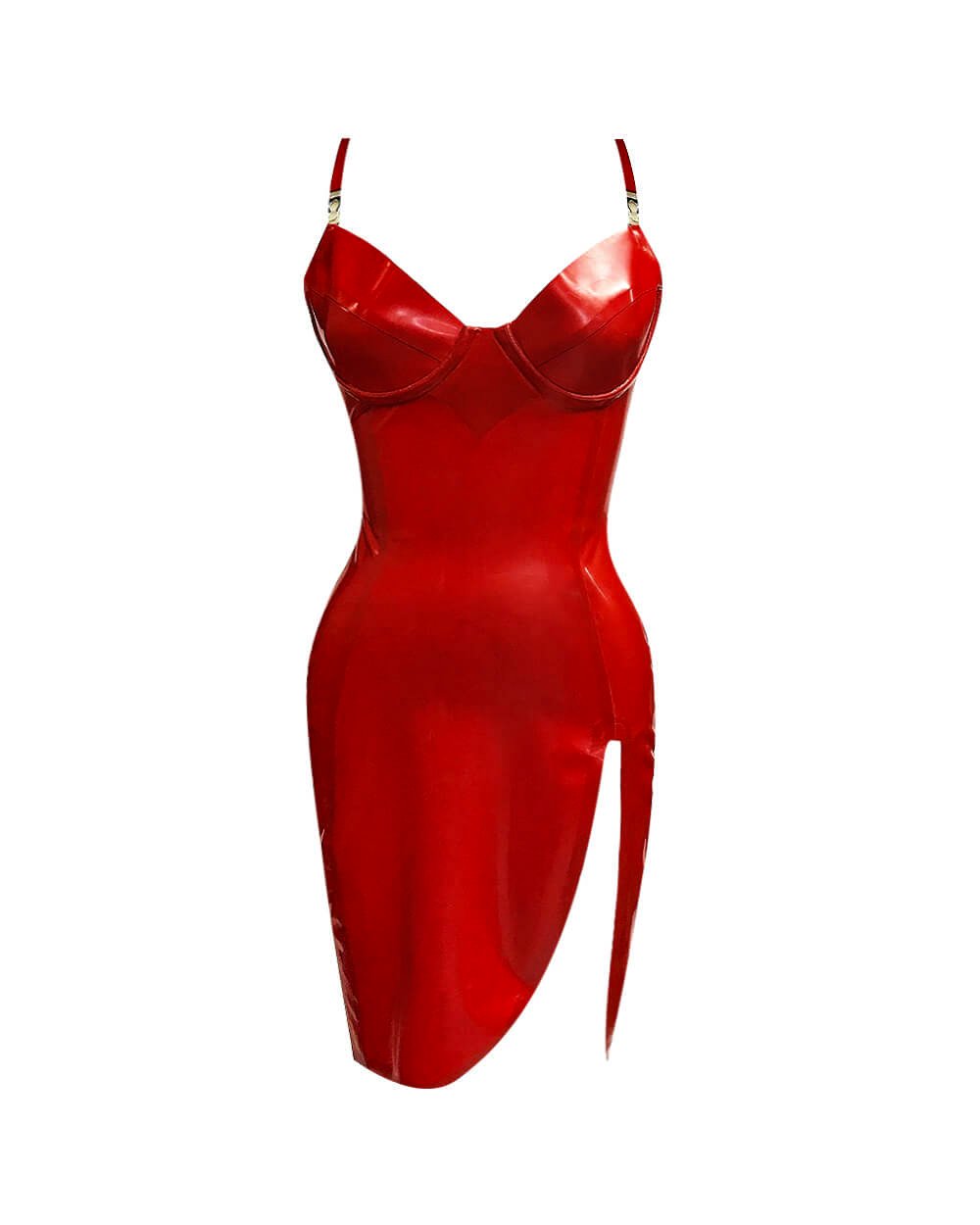 Latex Slit Dress