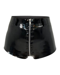 Latex Zip-up Ride Shorts